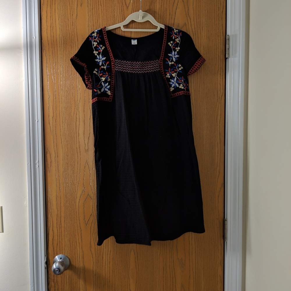 Square Neck Embroidered Dress